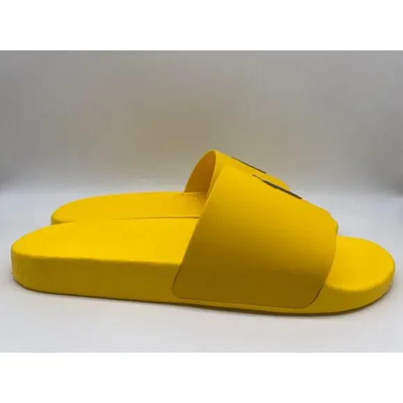 Polo Ralph Lauren Signature Pony Slide Yellow Blue Man's Size 14M NEW - Picture 6 of 12